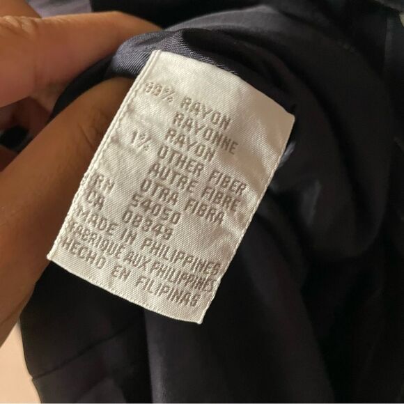 Vintage Jones New York Navy Striped Petite Sized Blazer Size 8P EUC - Picture 5 of 13